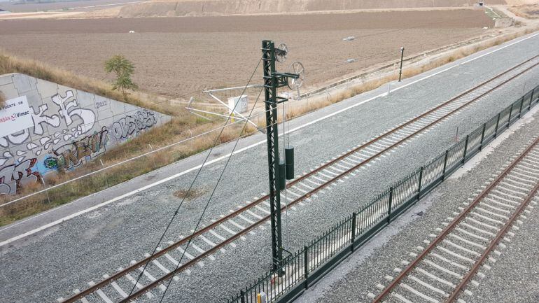 Vía del AVE provisional a Granada en Pinos Puente