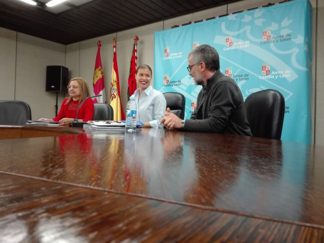 La delegada territorial de la Junta de Castilla y León, Clara San Damián, durante la presentación de la campaña de vacunación de la gripe