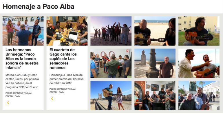 Imagen de los programas grabados para el homenaje dedicado a Paco Alba por Radio Cádiz en el programa SER por Cuatro