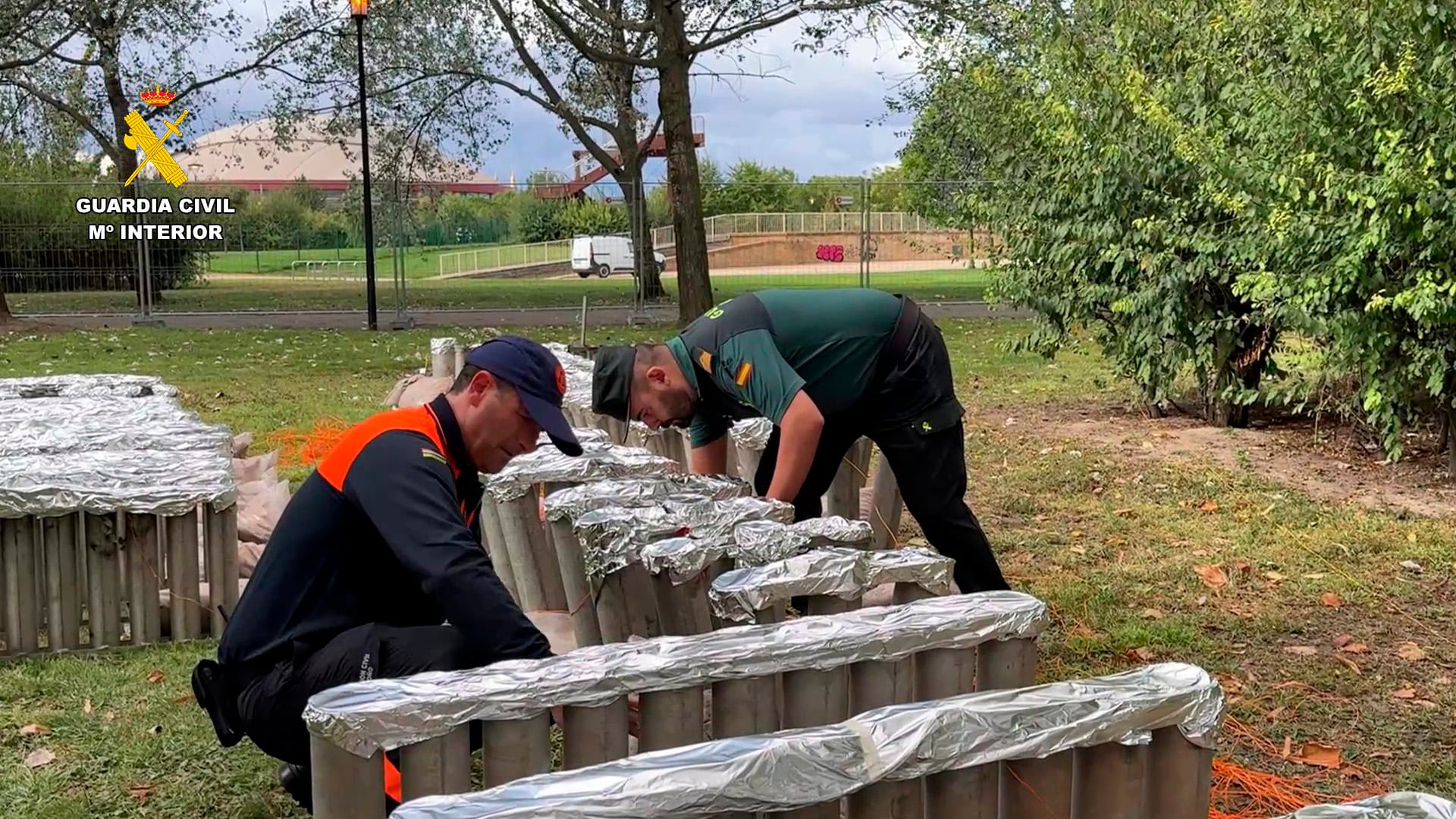 La Guardia Civil inspecciona los espectáculos pirotécnicos de las fiestas de San Mateo de Logroño