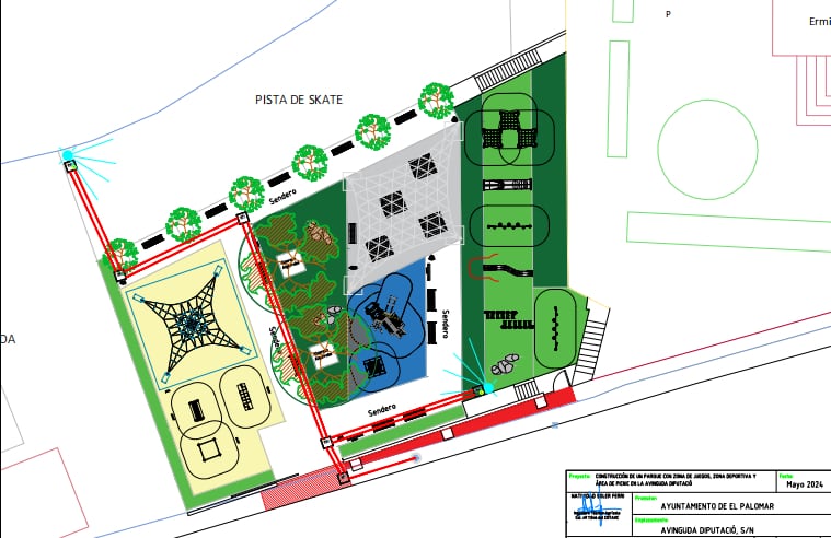 El Palomar construirá un nuevo parque de más de 2.000 metros cuadrados junto al colegio con ayuda de la Diputación