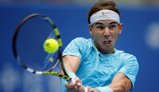 Rafa Nadal en la semifinal de Pekín contra el checo Tomas Berdych.