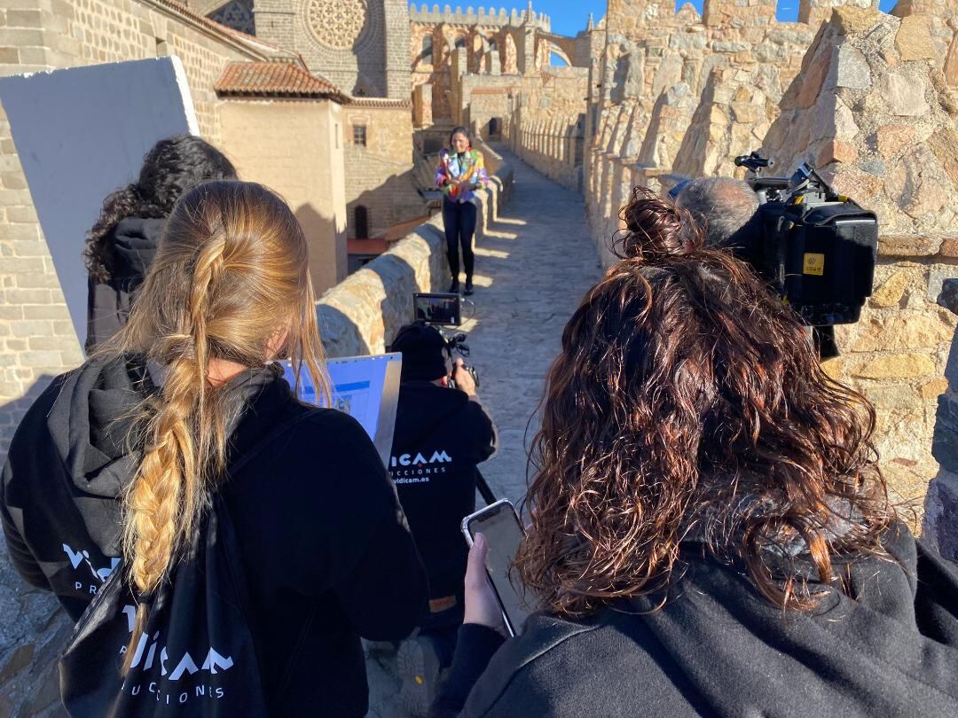 Grabación del vídeo en el adarve de la muralla