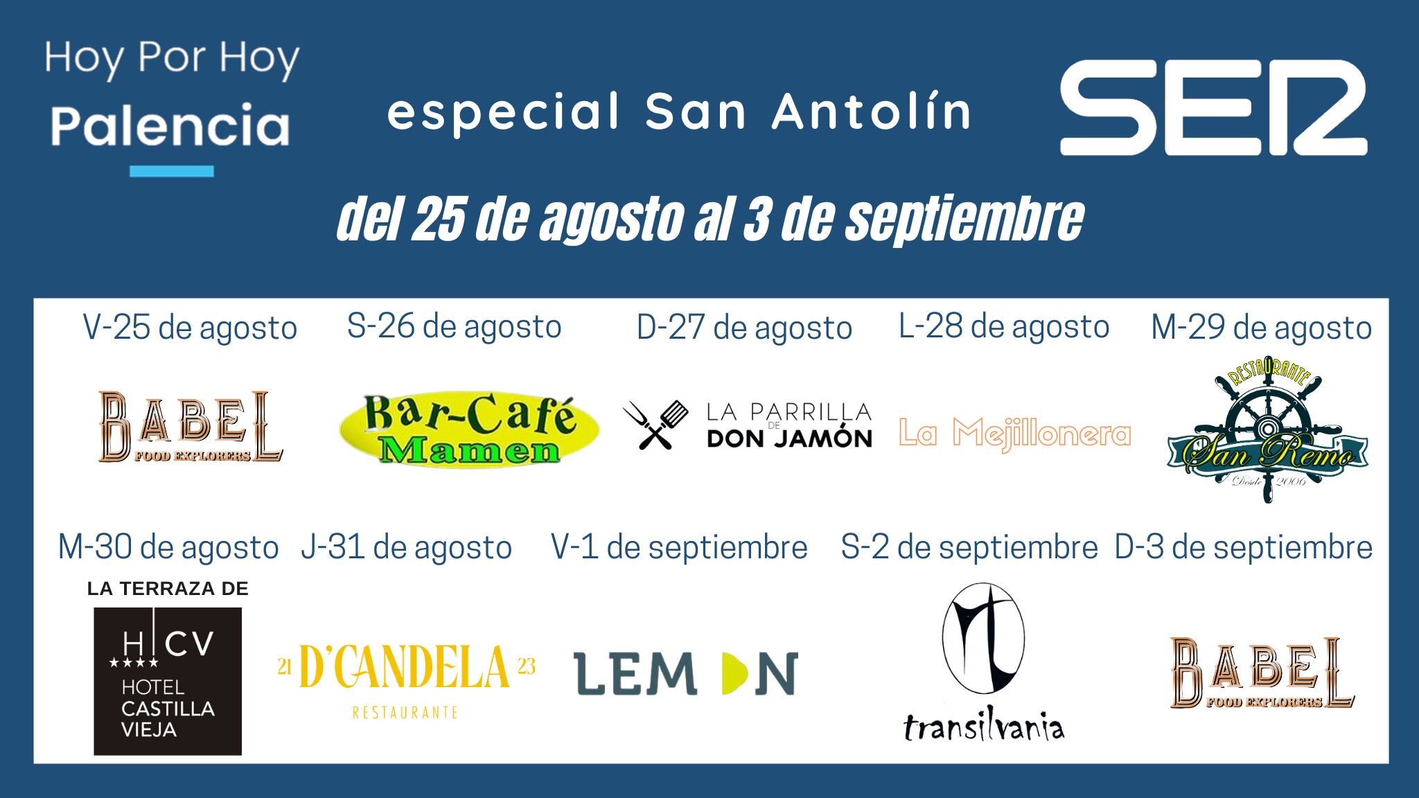 Radio Palencia de la Cadena SER emitirá una programación especial de Fiestas de San Antolín desde distintos establecimientos hosteleros