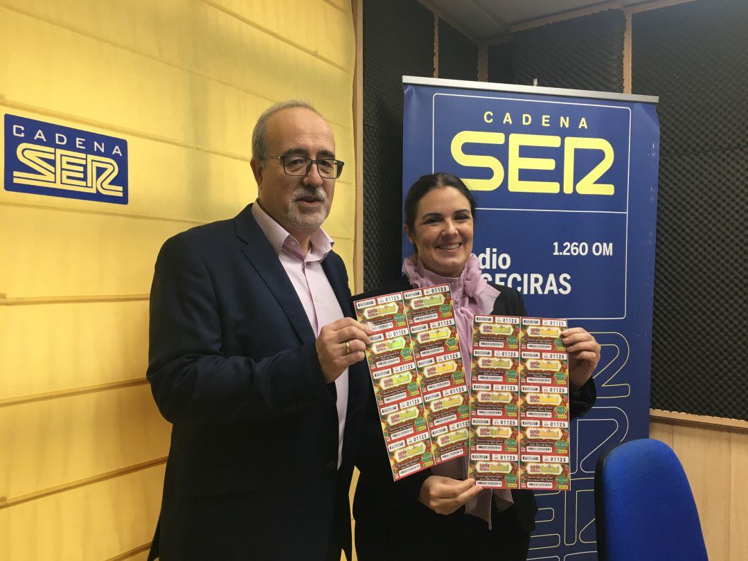 Joaquin Guirval (radio Algeciras) y Gema Valderrama (ONCE)