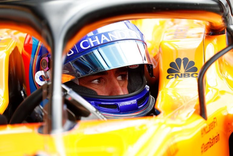 Alonso, dentro de su monoplaza