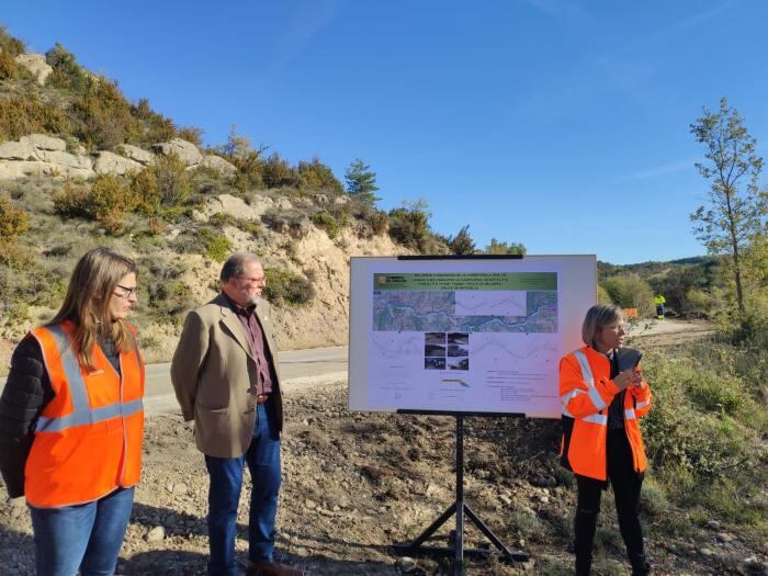 Imagen de la visita a las obras de la carretera