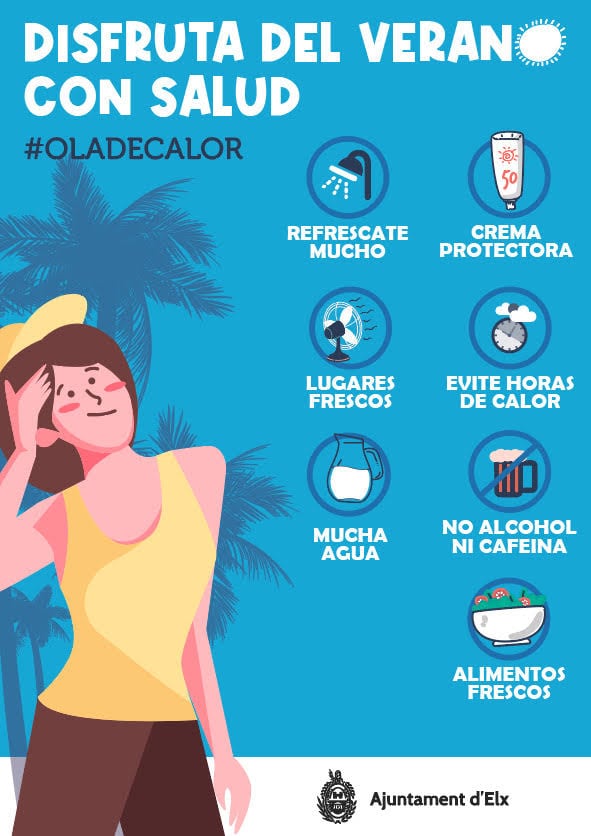 Consejos para combatir el calor (Ayuntamiento de Elche)