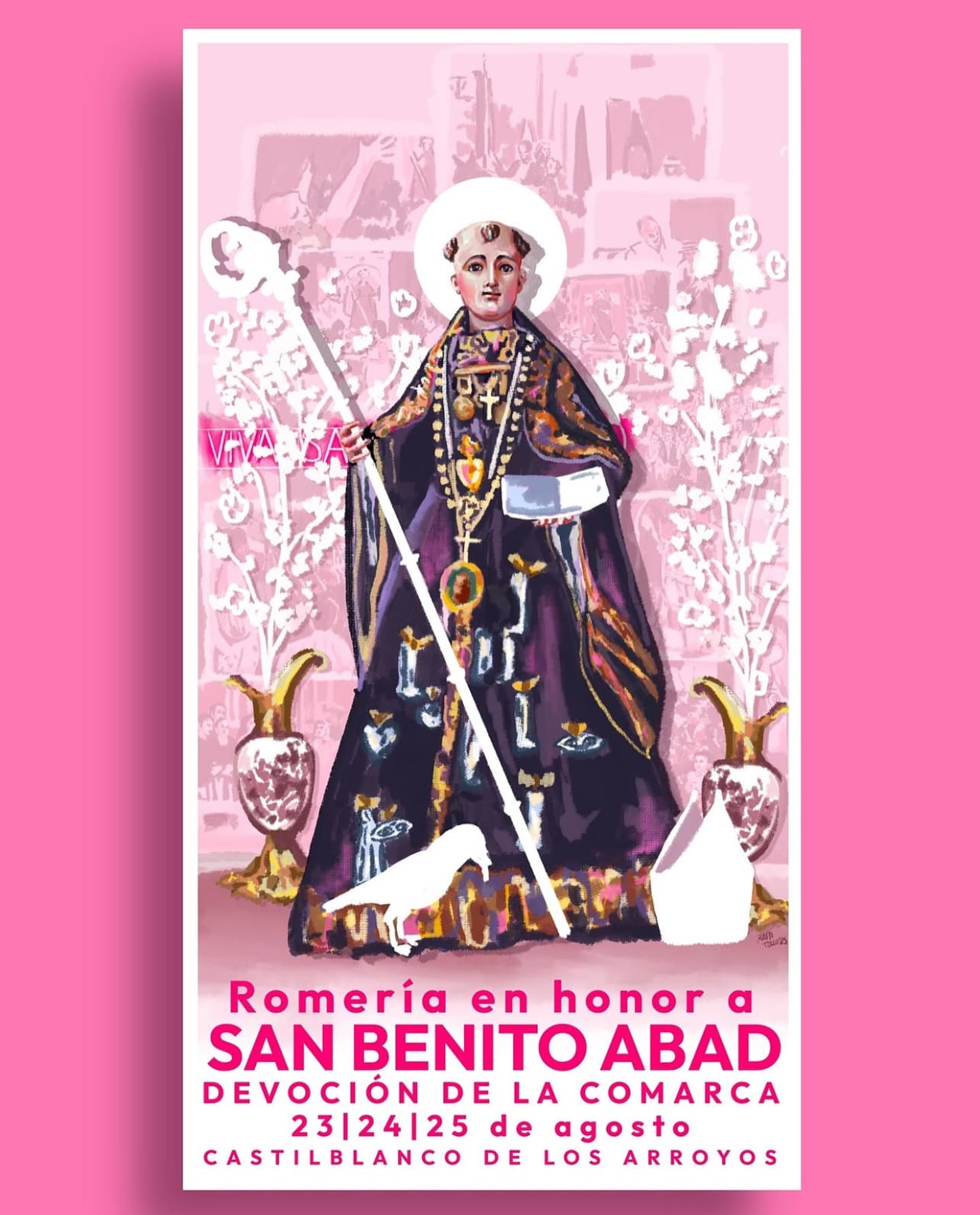 Cartel de la Romería de San Benito Abad 2025 en Castilblanco de los Arroyos