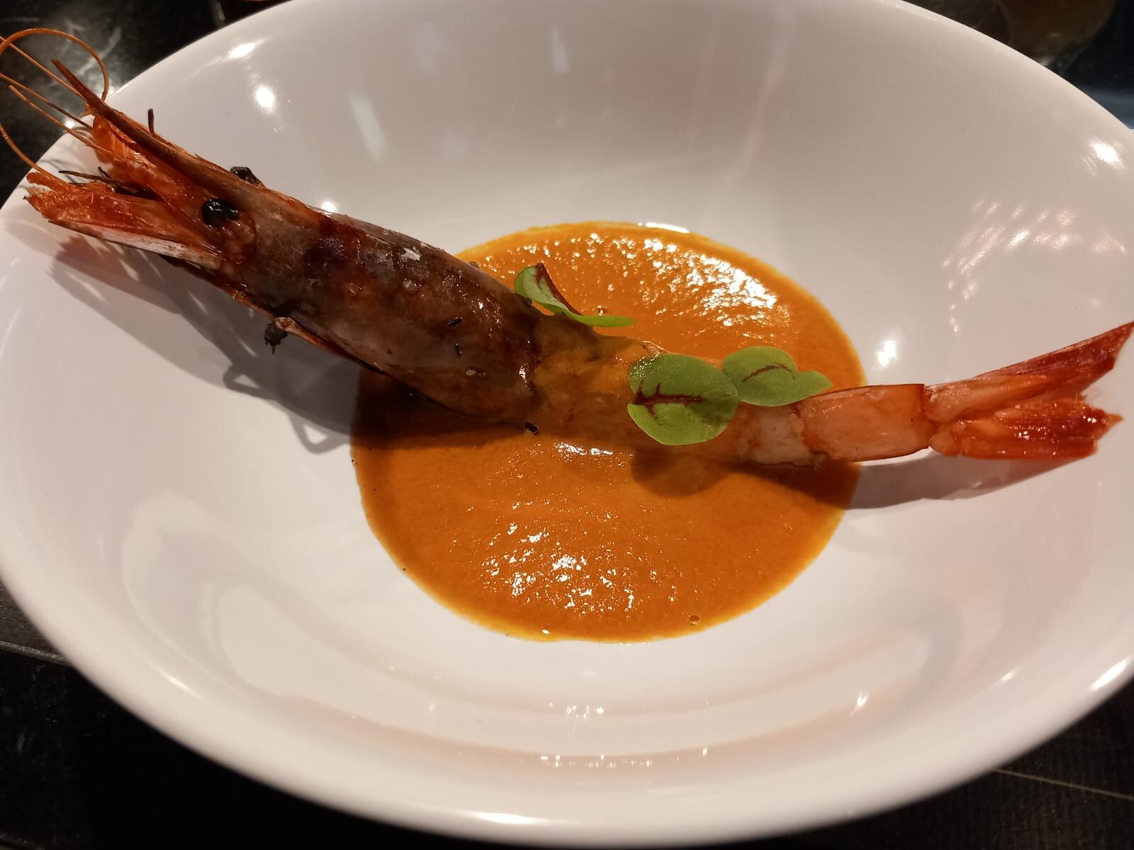 Chili crab con gamba roja