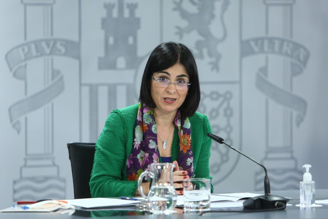 La ministra de Sanidad, Carolina Darias, durante una rueda de prensa tras la reunión del Consejo Interterritorial del Sistema Nacional de Salud, el pasado lunes.