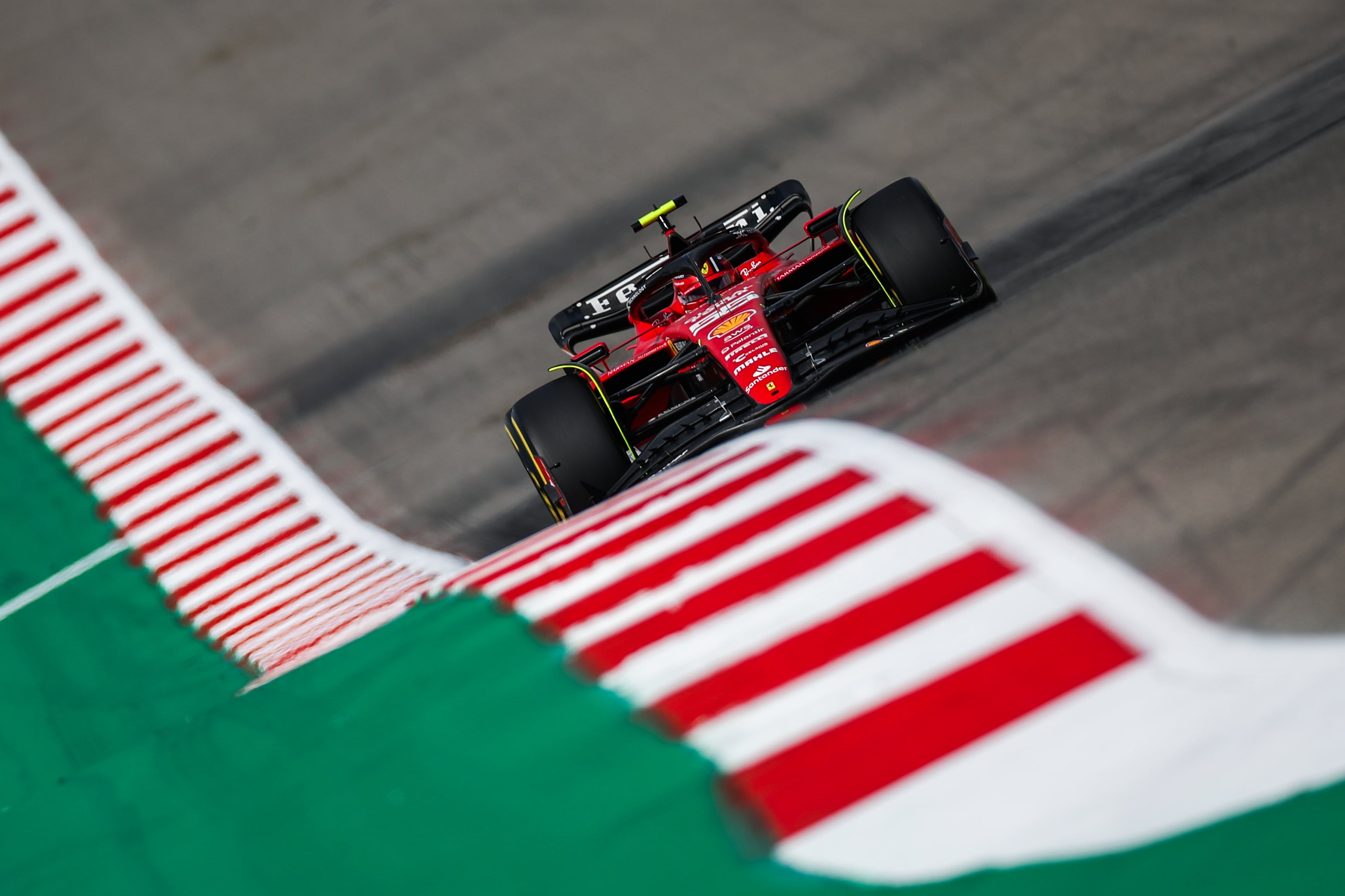 AUSTIN, TEXAS - OCTOBER 21: Carlos Sainz of Spain driving (55) the Ferrari SF-23 on track during the Sprint Shootout ahead of the F1 Grand Prix of United States at Circuit of The Americas on October 21, 2023 in Austin, Texas. (Photo by Jared C. Tilton - Formula 1/Formula 1 via Getty Images)