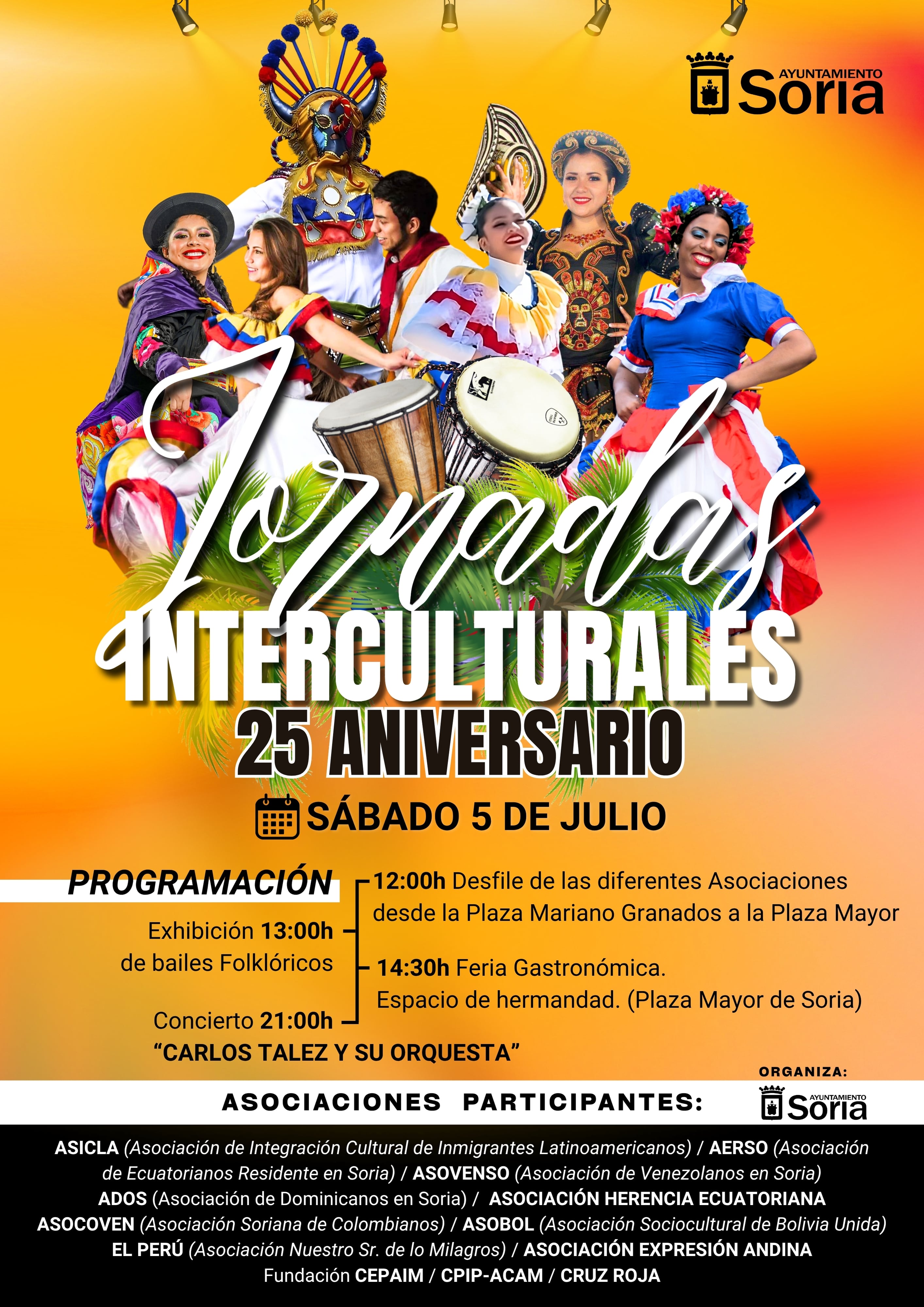 Cartel de las 25 Jornadas Interculturales de Soria.