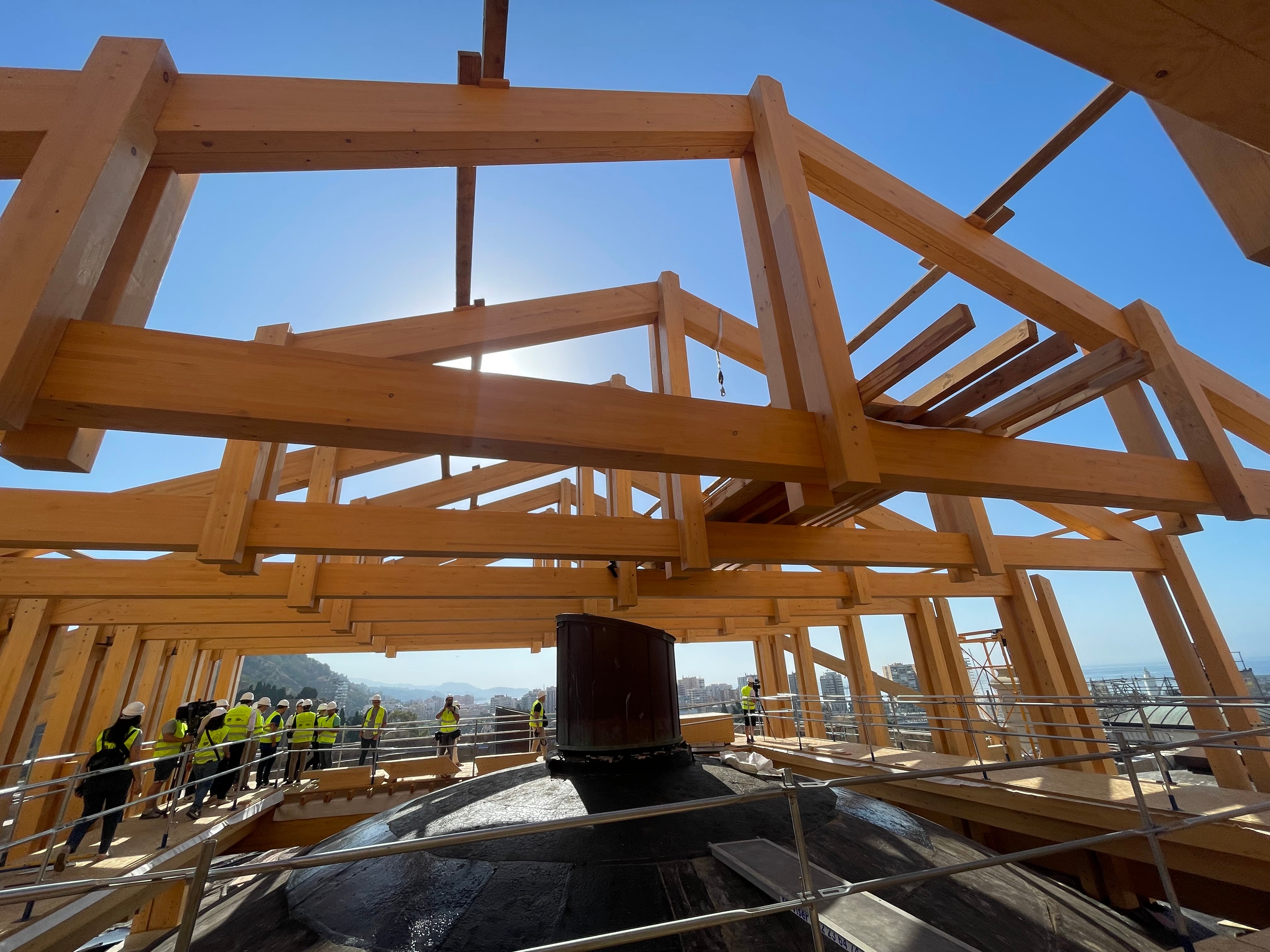 Estructura de madera sobre la que se colocarán las tejas