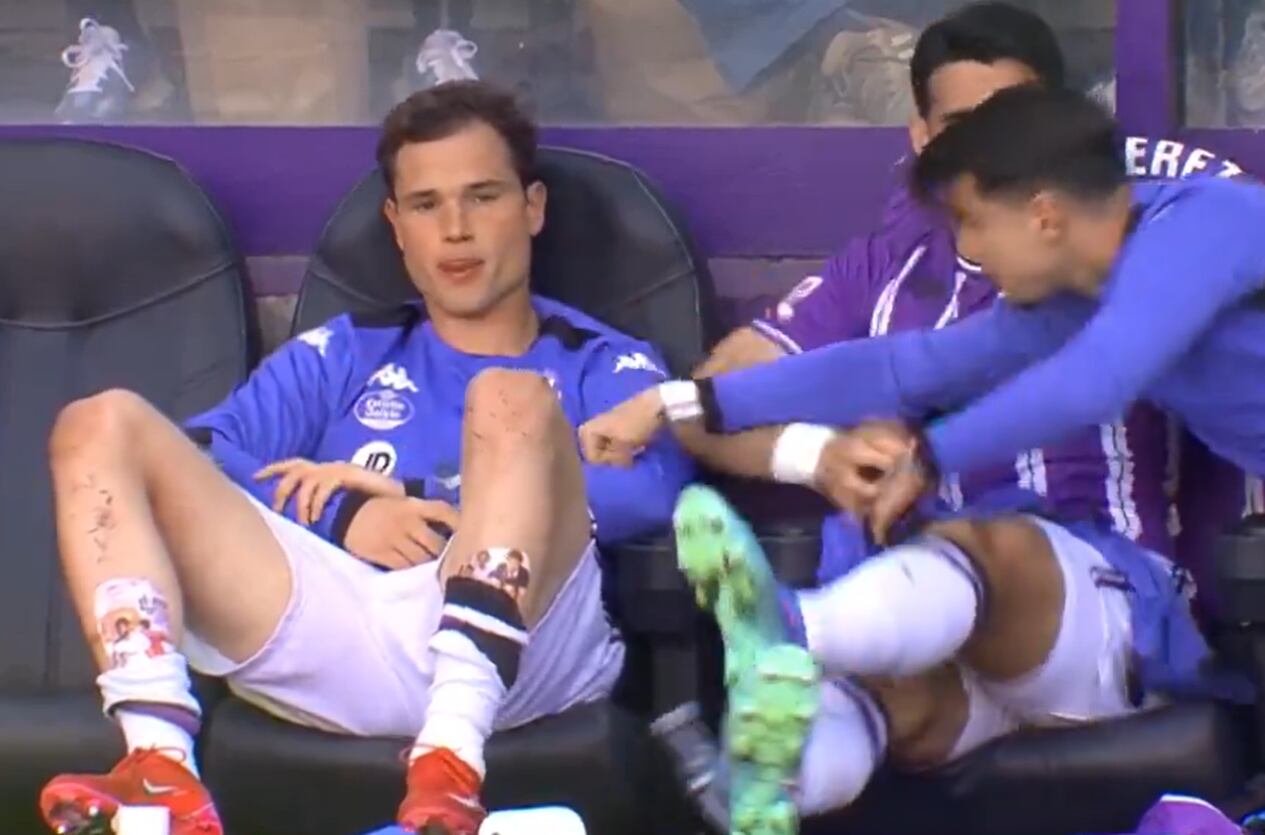 Juanmi Latasa, en el banquillo del Real Valladolid-Getafe