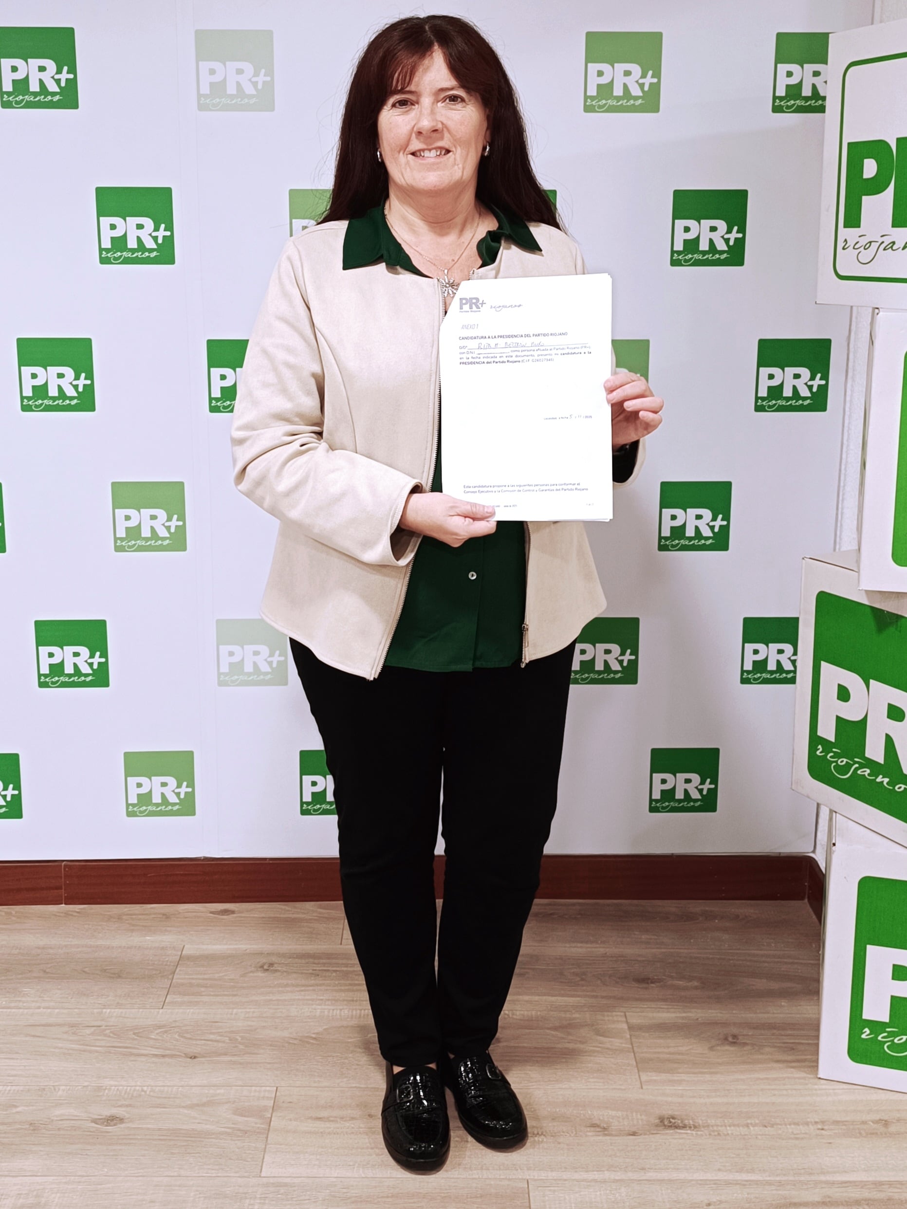 Rita Beltrán, única candidatura para liderar el Partido Riojano