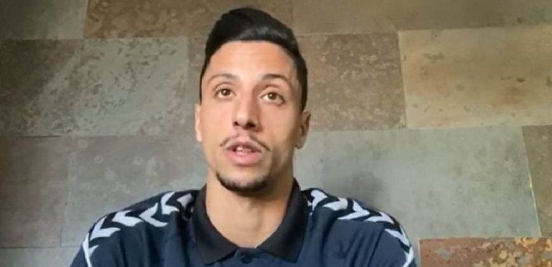 Imagen de la comparecencia de prensa de Maikel Mesa