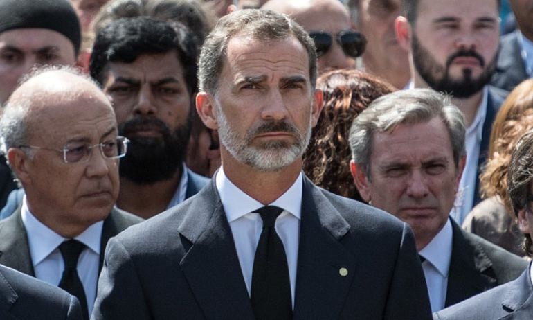 Imagen de archivo de Felipe VI en el homenaje a las víctimas que tuvo lugar en 2017