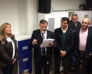 El presidente del Colegio de Odontólogos, Ismael Tárraga, durante la inauguración de la clínica