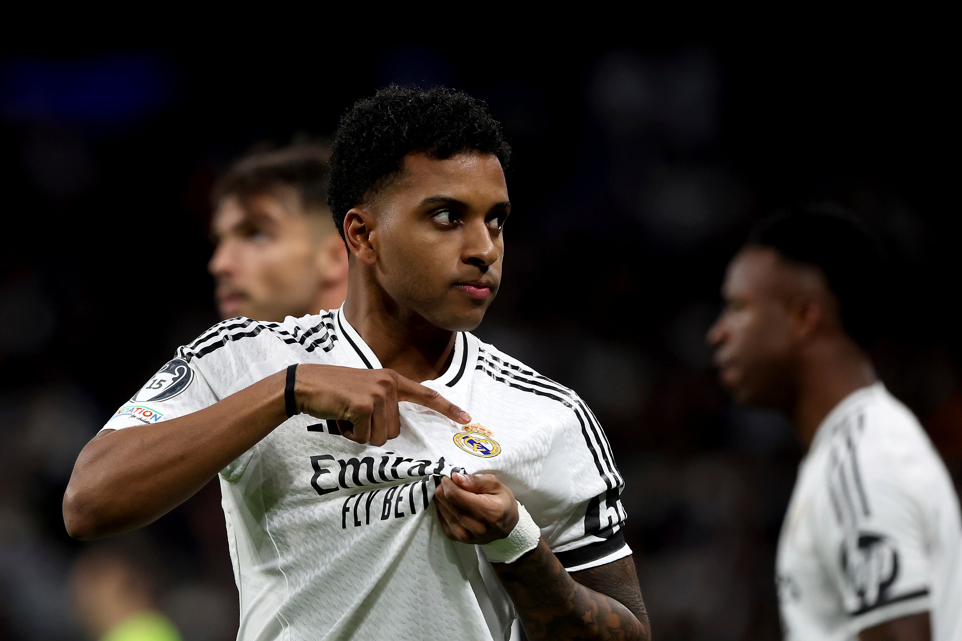 Rodrygo Goes celebra su gol con el Real Madrid frente al Atlético en la Champions League