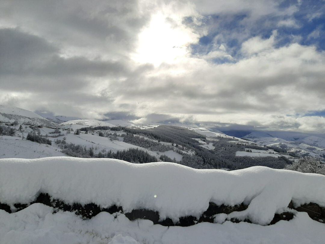 Nieve en Cangas del Narcea, temporal.