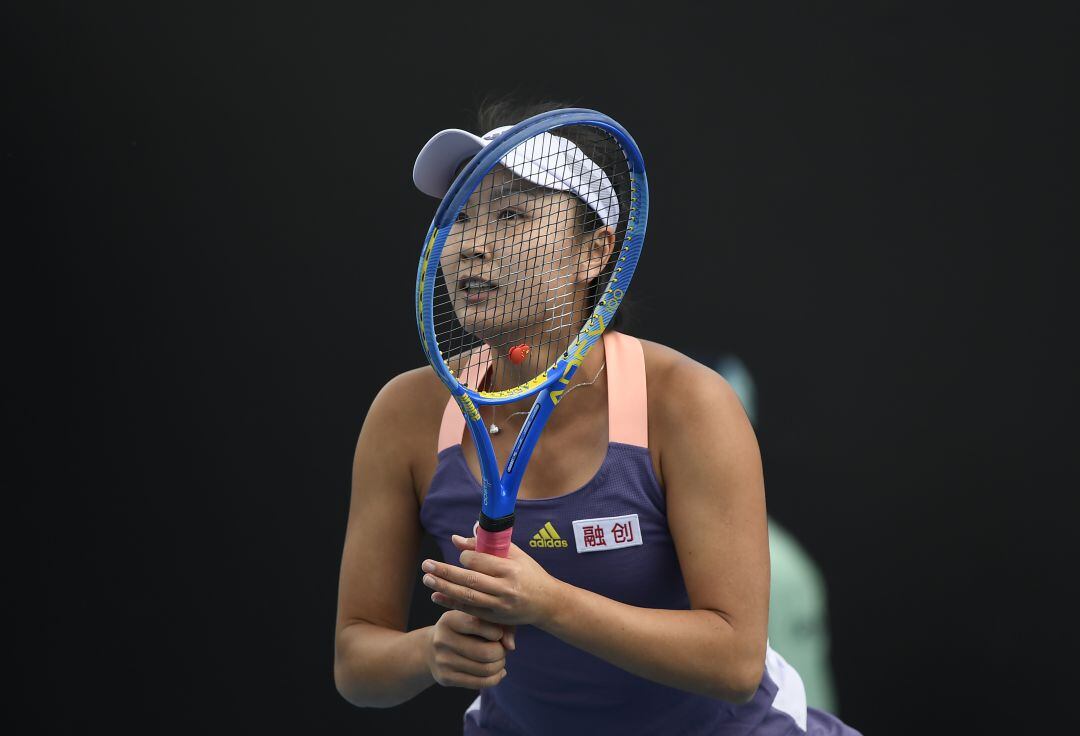 Peng Shuai disputando un partido