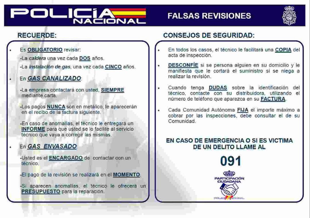 Consejos a seguir ante las revisiones del gas.