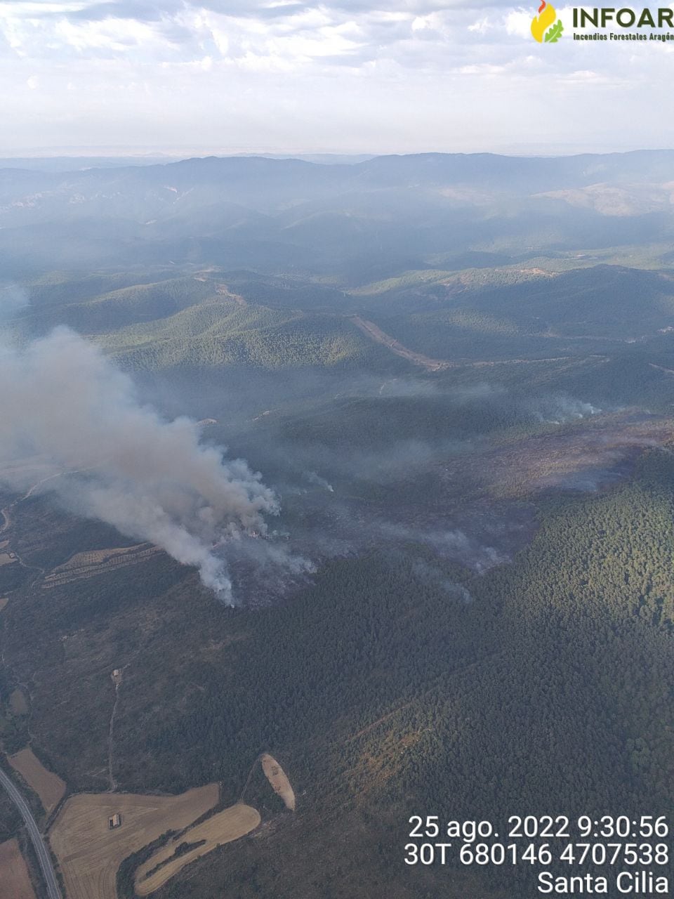 Dos rayos provocaban sendos incendios en el entorno de Bailo, uno de ellos todavía activo