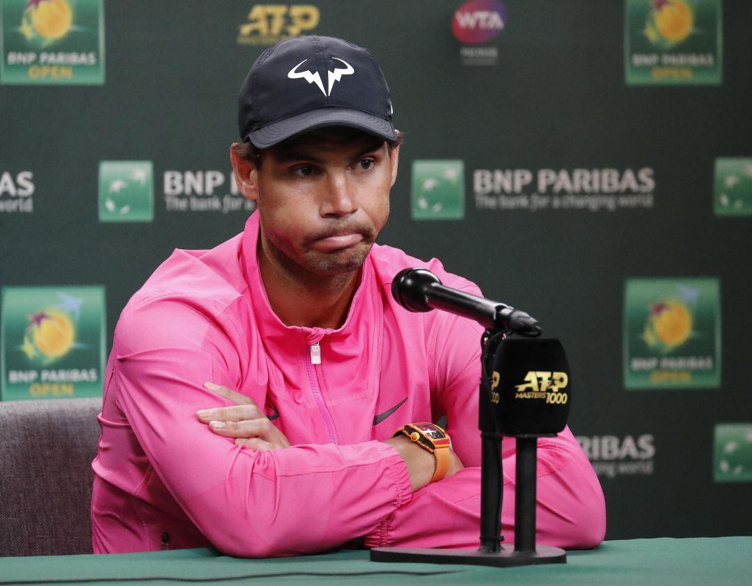 Rafa Nadal explicando su retirada de Indian Wells