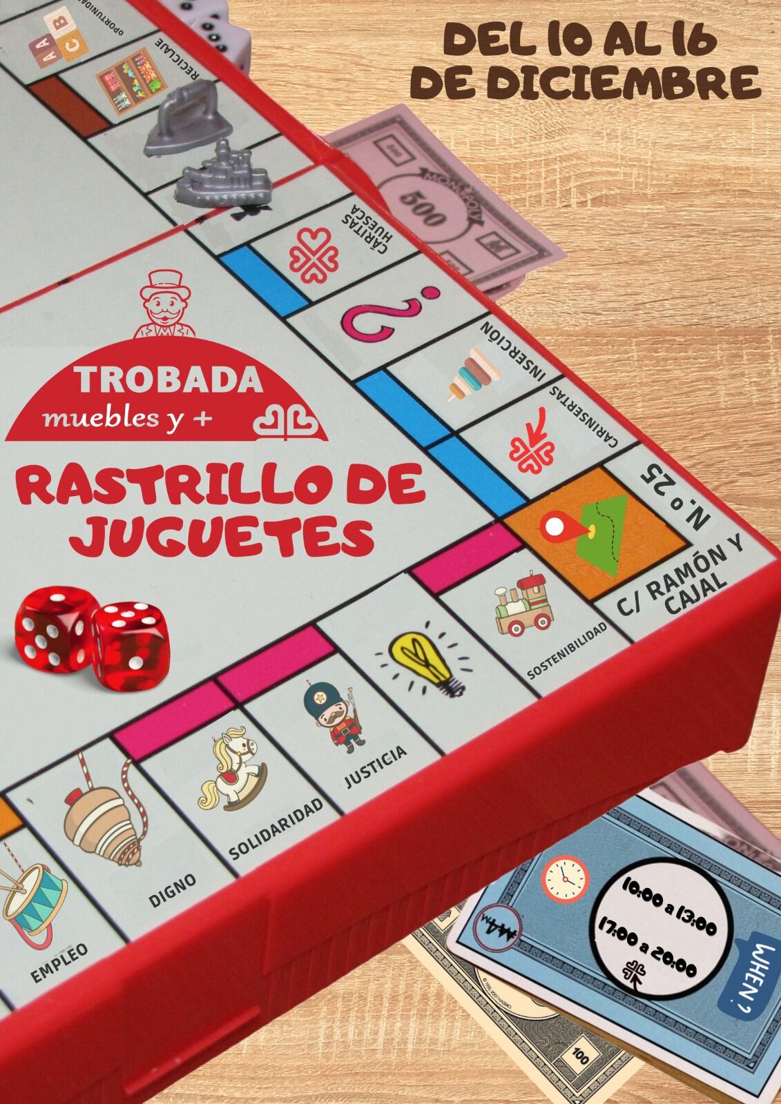 Este sábado arranca el rastrillo solidario de juguetes de Cáritas en Huesca