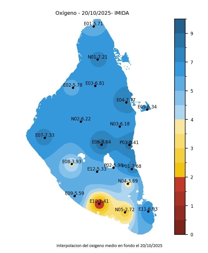 Mediciones realizadas por el IMIDA en el día de ayer