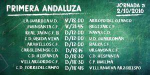 Partidos de la quinta jornada de la Primera Andaluza.