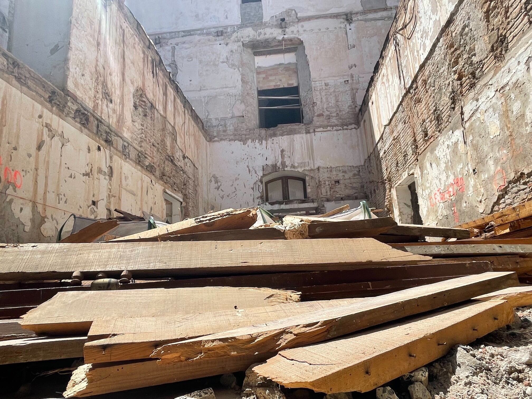 Interior del antiguo Convento de San Agustín de Málaga donde se han iniciado las primeas obras