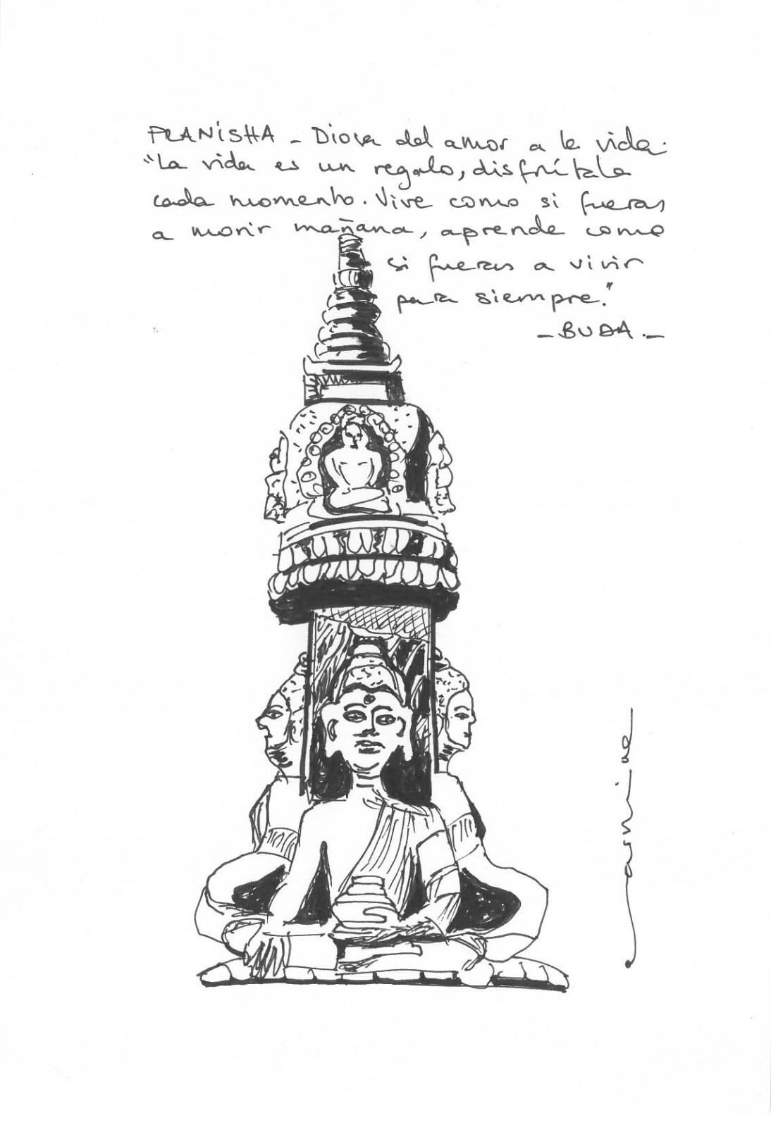 Una de las ilustraciones del libro realizada por su hermana Carmina.