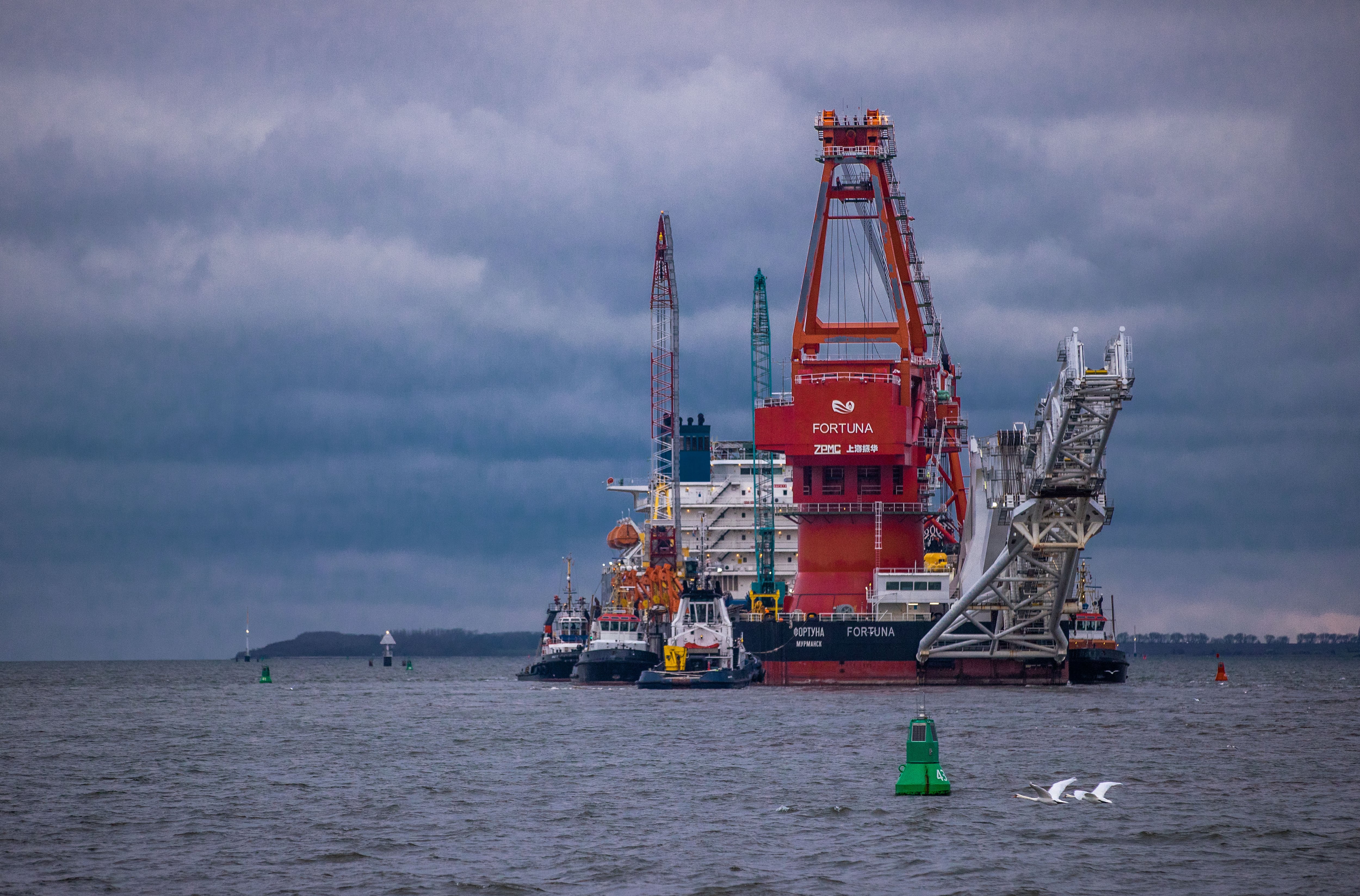 El buque ruso de tendido de tuberías &#039;Fortuna&#039; se usó en los trabajos de construcción del gasoducto Nord Stream 2 germano-ruso en el Mar Báltico.