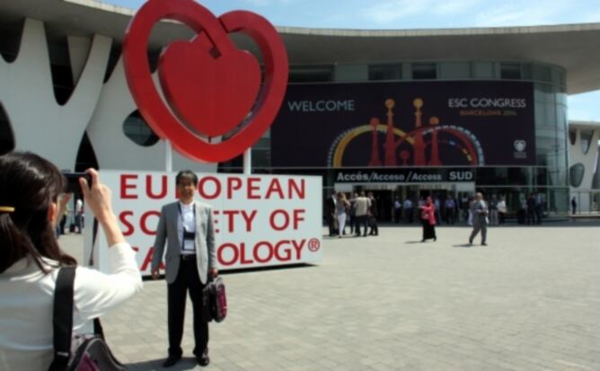 Entrada al recinte del congrés ESC de Barcelona