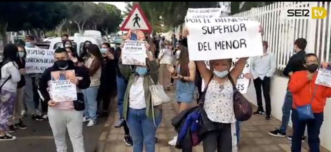 Manifestación el pasado diciembre de 2020 en apoyo a Ulises y Gloria en Lanzarote.