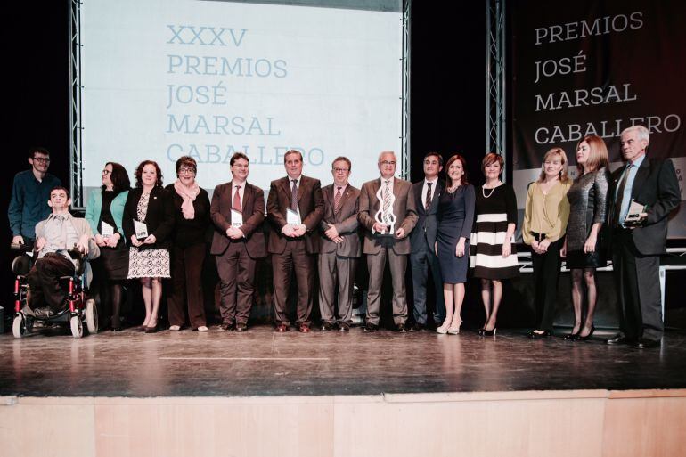 Galardonados con la XXXV edición de los Premios José Marsal Caballero de Radio Dénia Cadena SER, en el año 2015. 