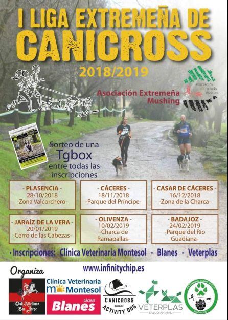 Cartel de la I Liga Extremeña de Canicross