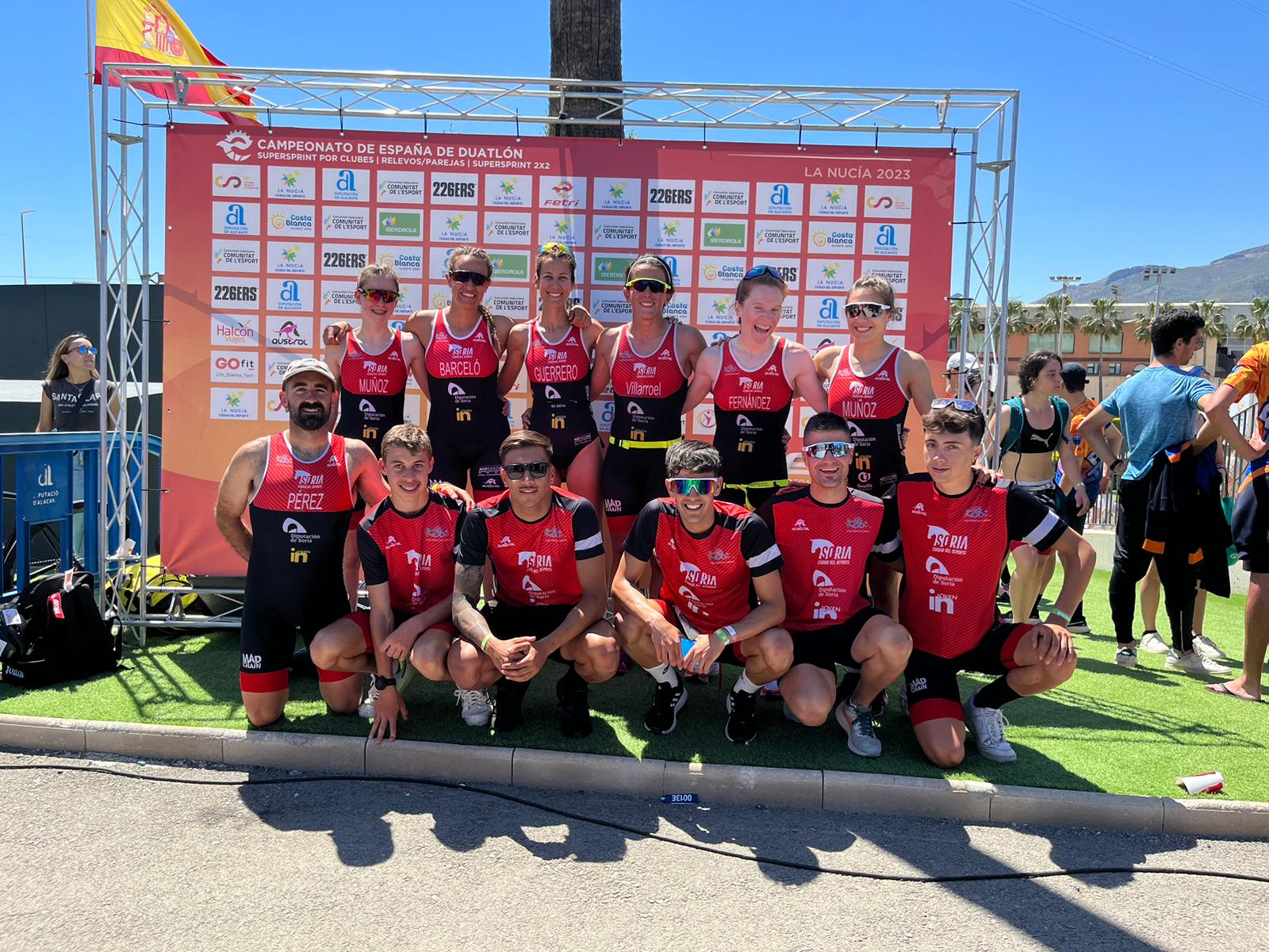 Los integrante del Triatlón Soriano en La Nucía en las últimas jornadas de la Liga de Clubes de Duatlón.