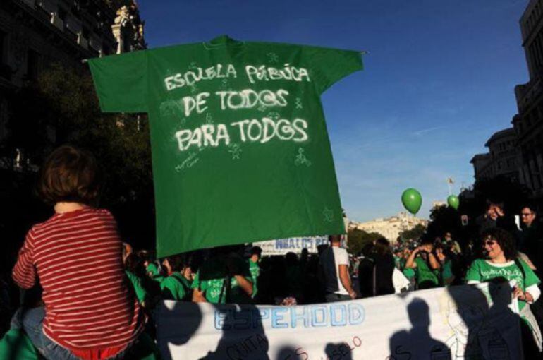 Imagen de archivo de una de las protestas de la Marea Verde