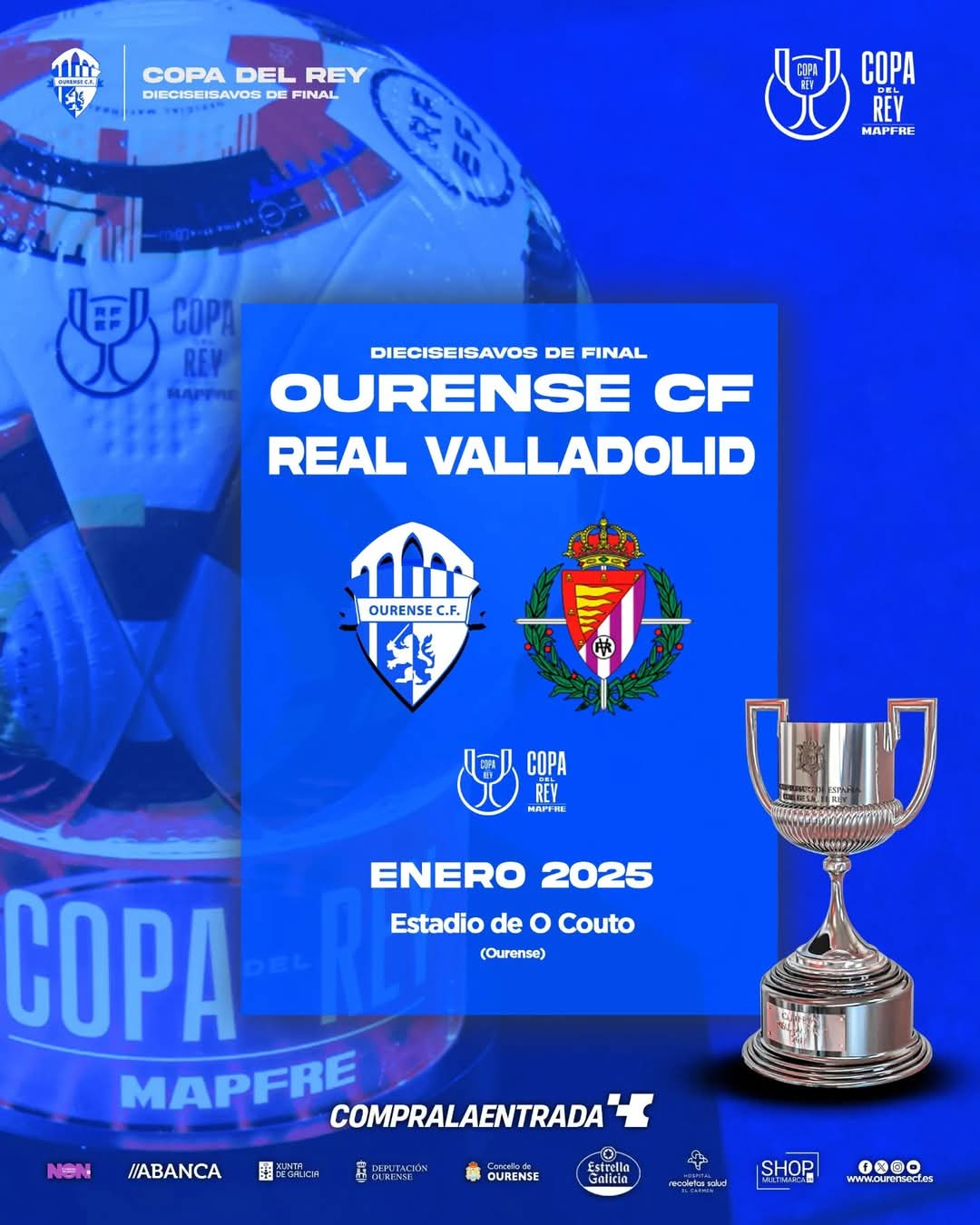 Real Valladolid rival en la tercera ronda de la Copa del Rey del Ourense CF