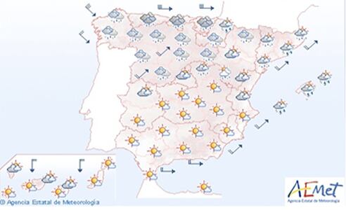 Pronóstico del tiempo para el domingo 14 de octubre.