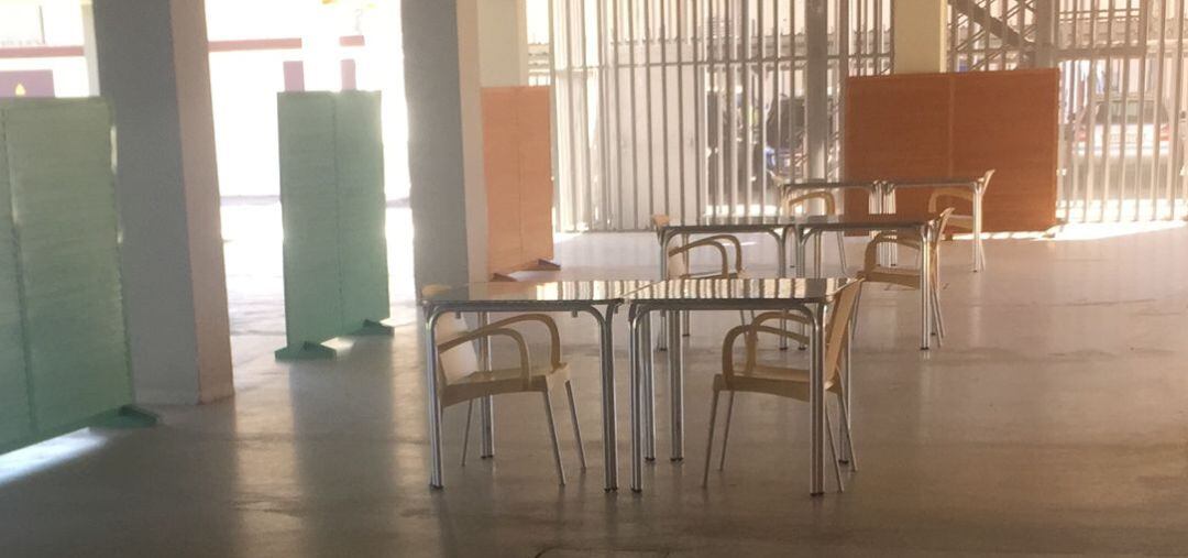 Espacio de visitas habilitado en la residencia Gregorio Marañón