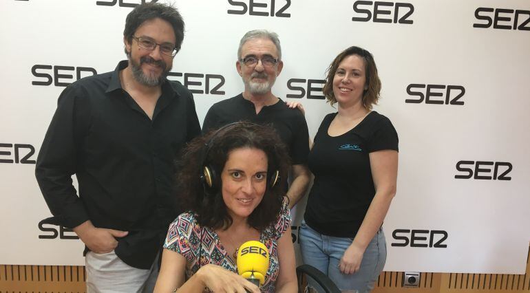 Antonio Tapia, Marcos Amorós, Silvia Viñao y Kesia, minutos antes de su intervención en Hoy por hoy.