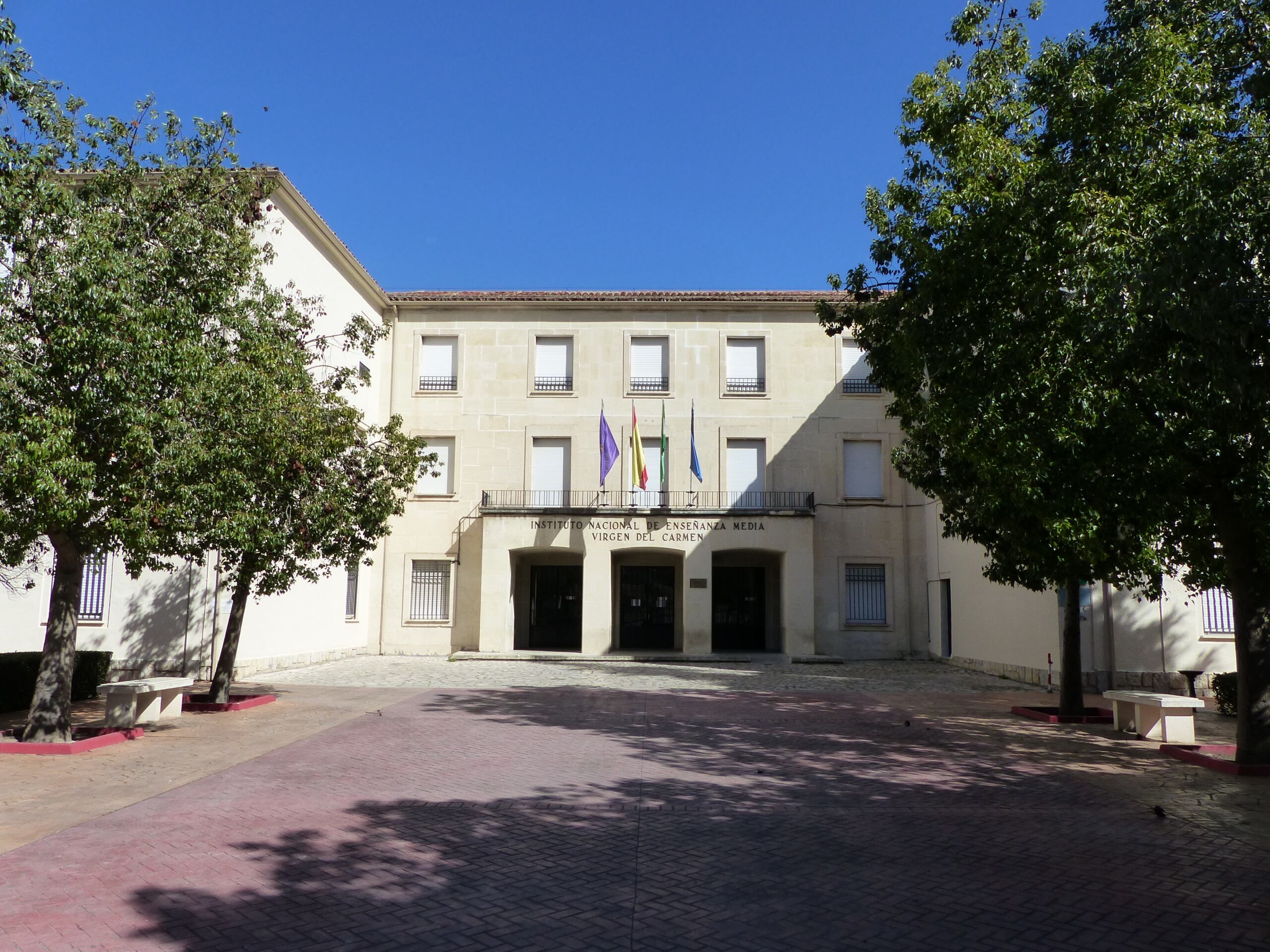 Acceso al IES &#039;Virgen del Carmen&#039; de la capital.