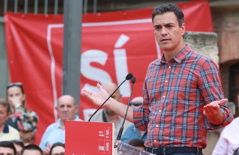 El candidato a la secretaría general del PSOE, Pedro Sánchez