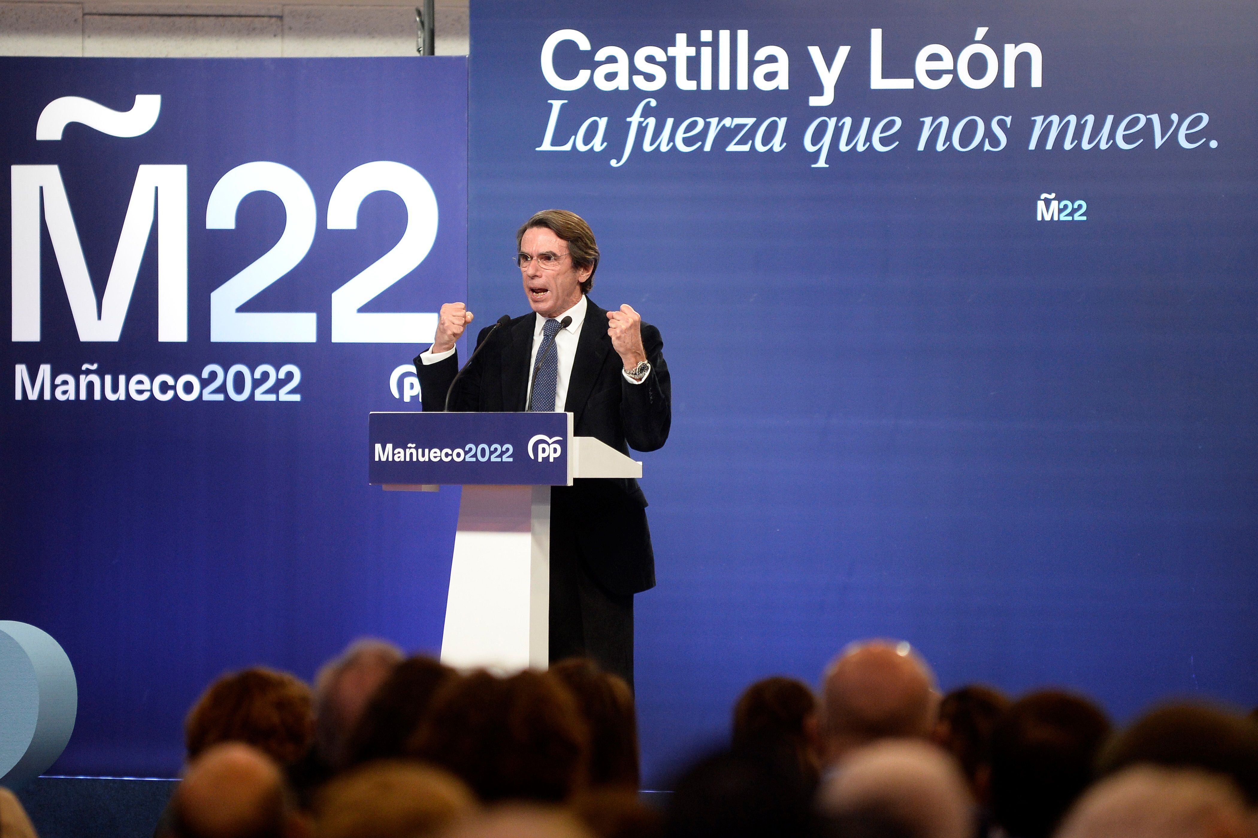 Aznar, en el acto de campaña en Valladolid.