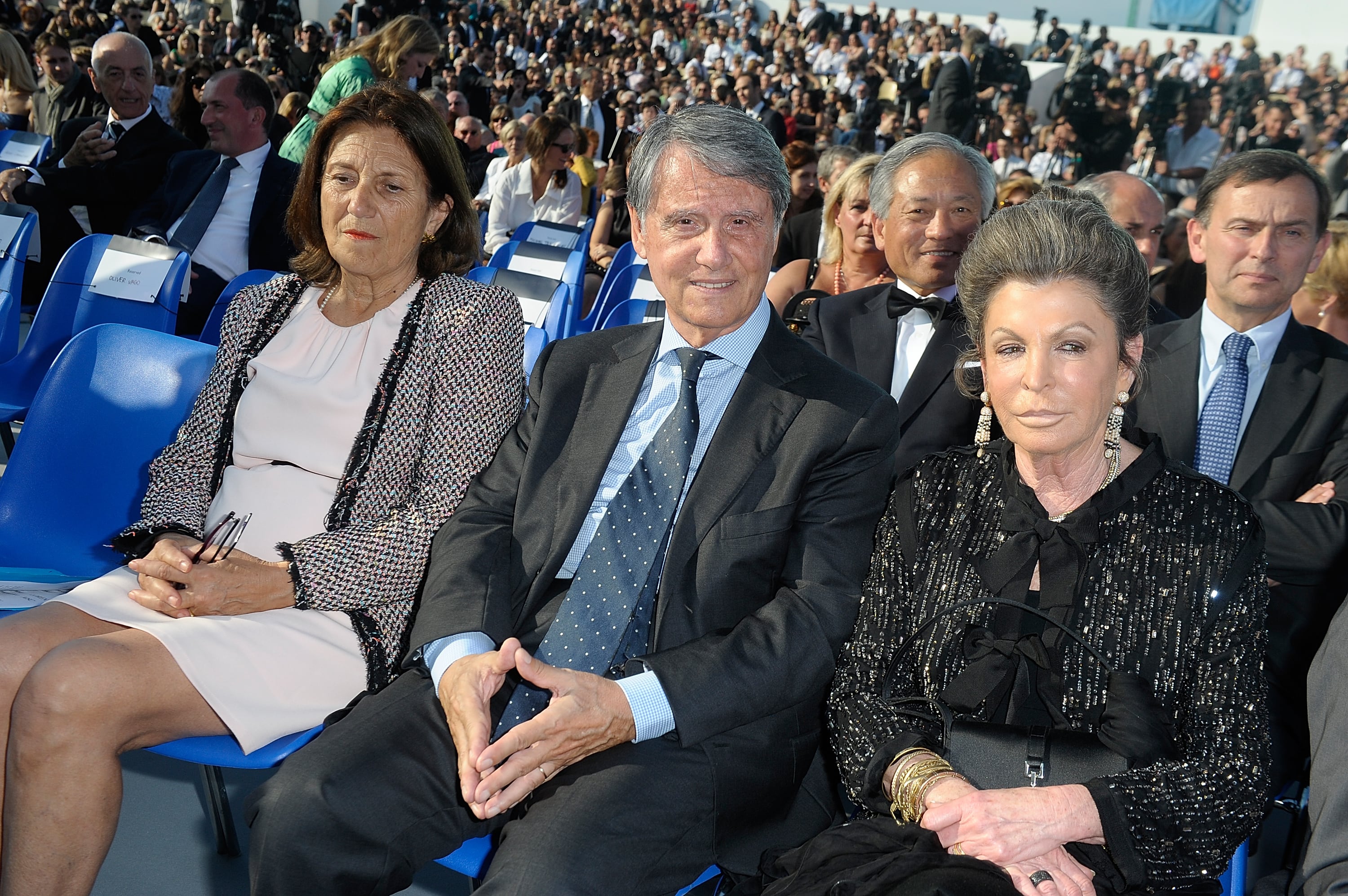 Gianluigi Aponte (centro) y Rafaela Aponte-Diamant (derecha)