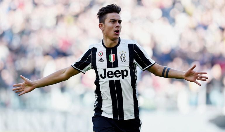 Dybala celebra un gol frente a la Lazio